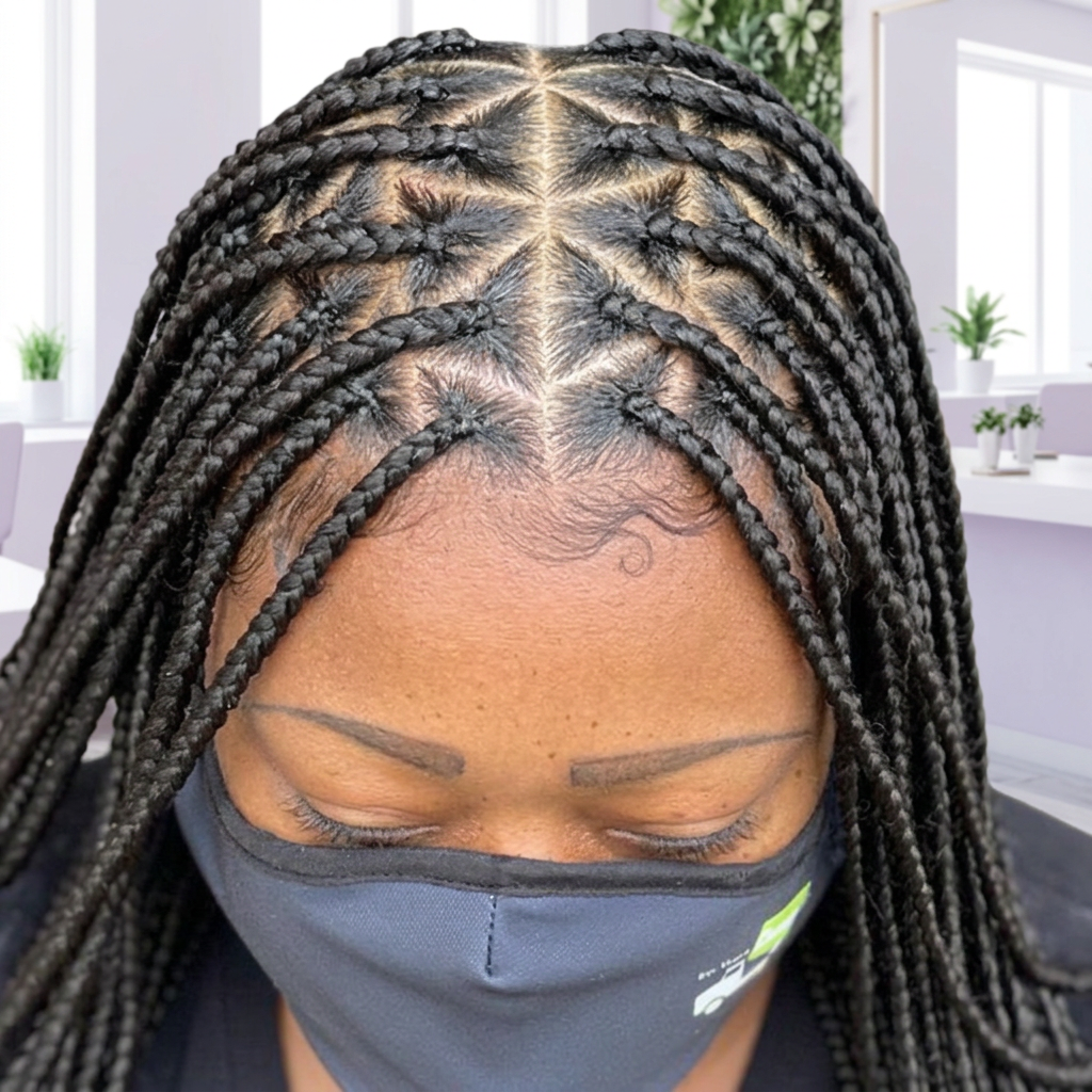 Regular Knotless Braids styled at Milove’s Beauty